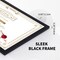 16-Pack 8.5x11 Black Certificate & Photo Frames – Bulk Document, Award, and Diploma Frames for Wall or Table Display (Black)